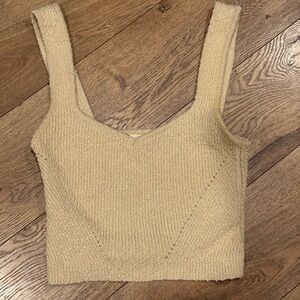 By Together Tan Knit Cropped Top